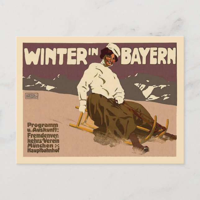 Cartão Postal Inverno no Bayern (Frente)