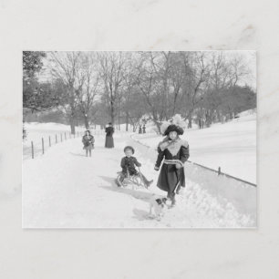 Cartão Postal Inverno no Central Park, 1900