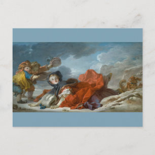Cartão Postal Inverno por Jean-Honore Fragonard
