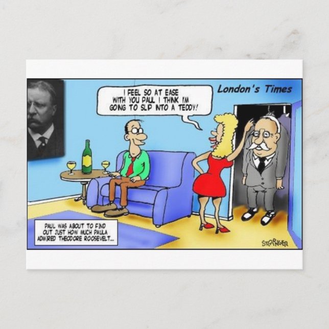 Cartão Postal Inverta Em Um Ursinho... Roosevelt Engraçado Dará  (Frente)