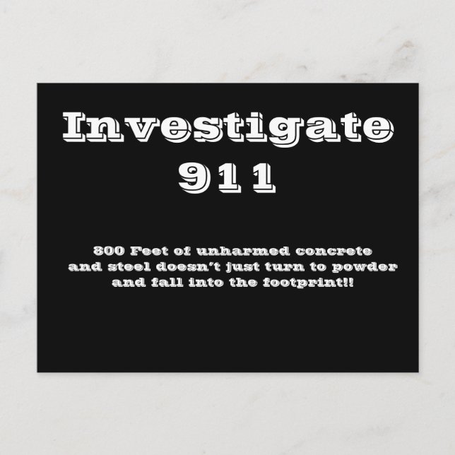 Cartão Postal Investigar 911 (Frente)