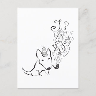 Cartão Postal Investigar tudo o que é inglês Bull Terrier art