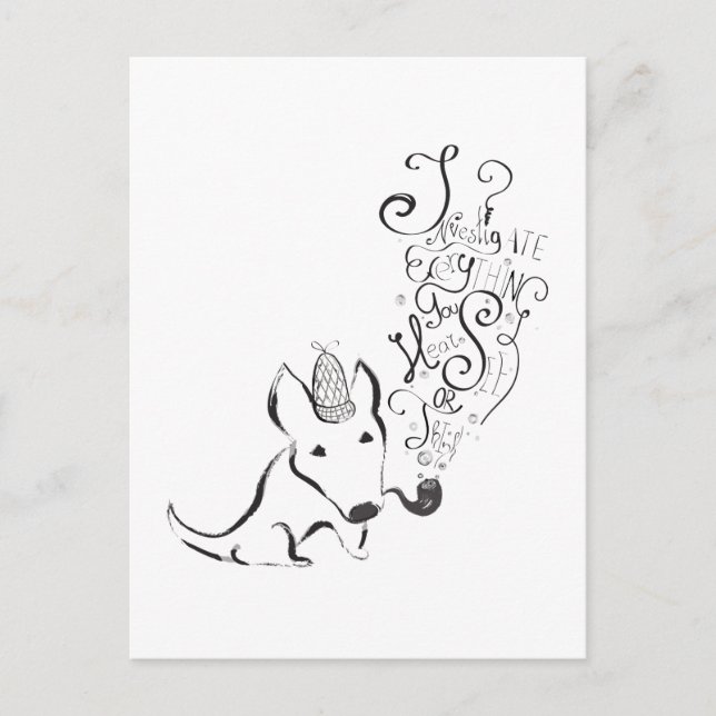 Cartão Postal Investigar tudo o que é inglês Bull Terrier art (Frente)