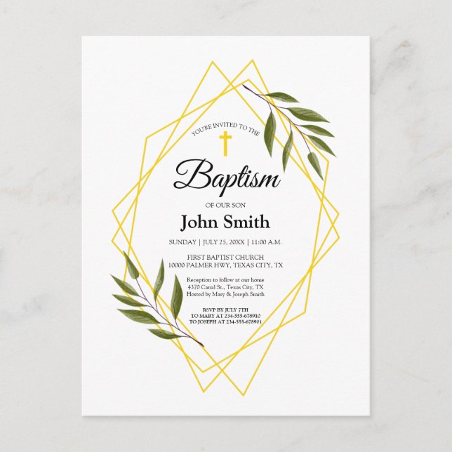 Cartão Postal Invitación Bautizo (Frente)