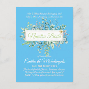 Cartão Postal Invitaciones De Boda Baratas HOJAS Modernas