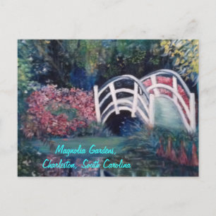 Cartão Postal Inviting White Bridge into Luscious Gardens