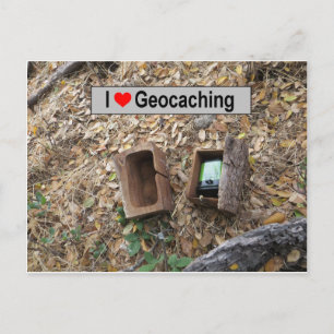 Cartão Postal Invólucro da caixa de madeira: Geocaching