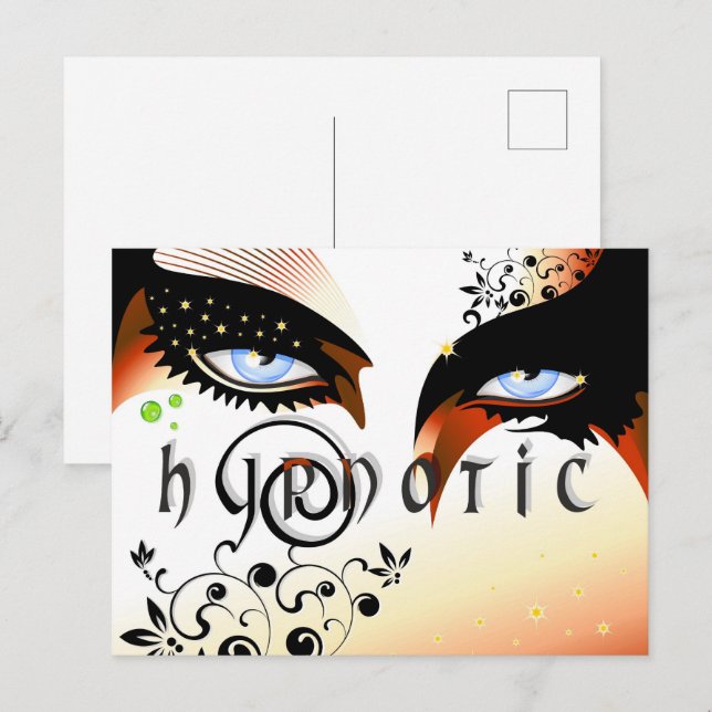 Cartão Postal Invólucro da Moda Azul (Frente/Verso)