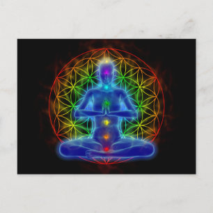 Cartão Postal Ioga e meditação - flor da vida