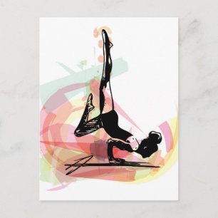 Cartão Postal Ioga - esboço de ilustração feminina