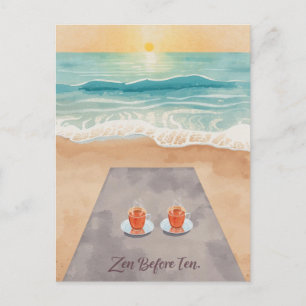 Cartão Postal Ioga zen antes das dez pela praia