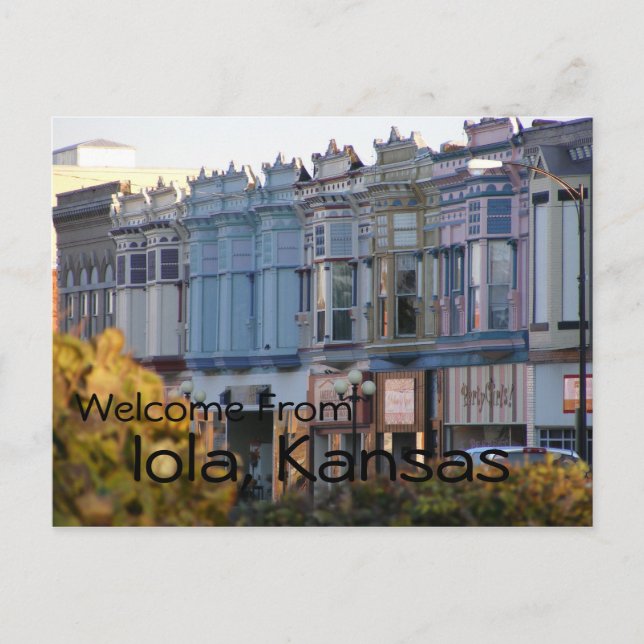 Cartão Postal Iola, Kansas Postcard (Frente)
