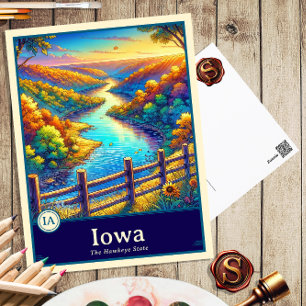 Cartão Postal Iowa   Cartão-postal Sombreado do Cel do Estilo de