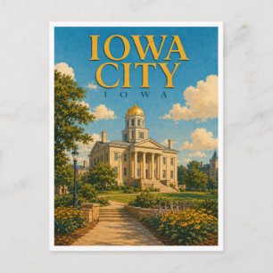 Cartão Postal Iowa City Iowa Old Capitol GeoSaga