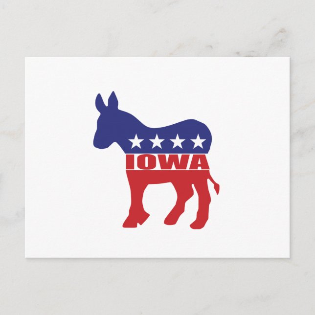 Cartão Postal Iowa Democrat Donkey (Frente)