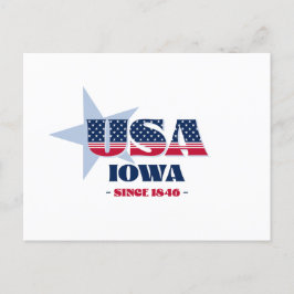 Cartão Postal Iowa em Red, White e Blue Postcard
