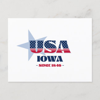 Cartão Postal Iowa em Red, White e Blue Postcard