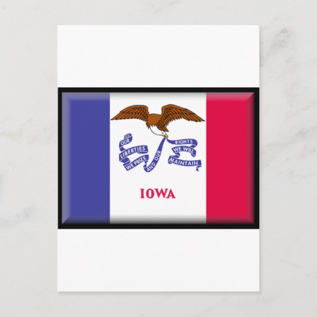 Cartão Postal Iowa Flag (Frente)