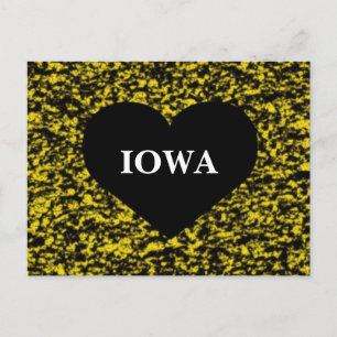 Cartão Postal Iowa Heart Yellow