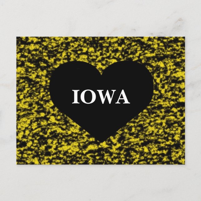 Cartão Postal Iowa Heart Yellow (Frente)