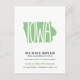 Cartão Postal IOWA Mudamos Novo endereço Nova Casa  