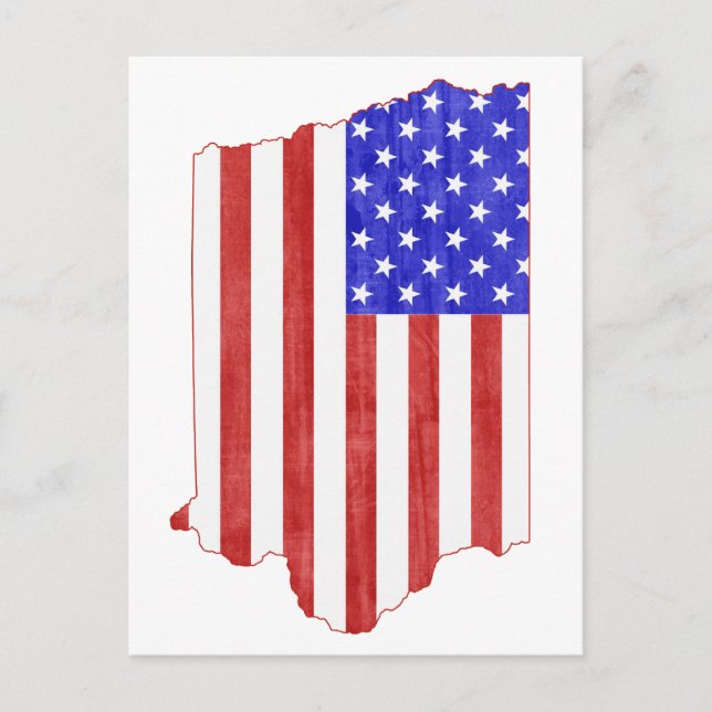 Cartão Postal Iowa Shaped American Flag Hawkeye Patriotic Iowan (Frente)