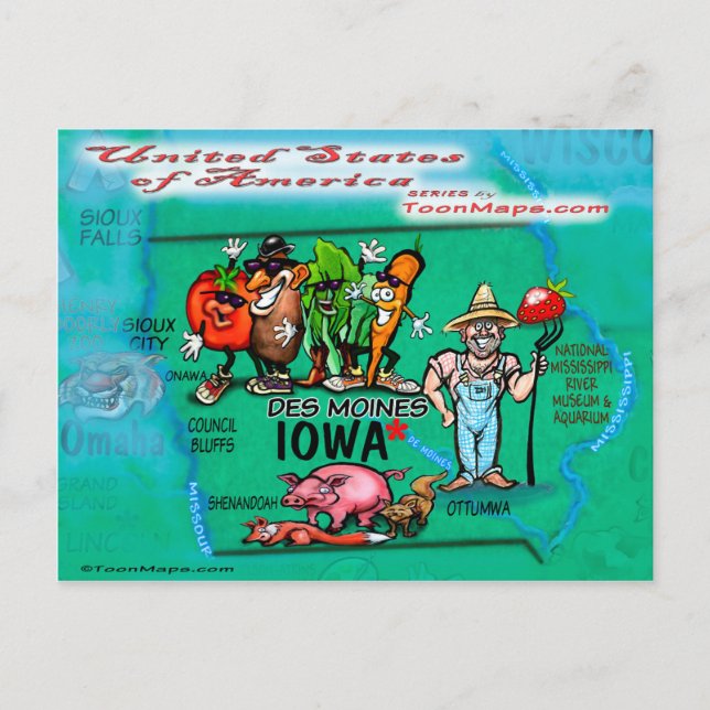 Cartão Postal Iowa USA Card (Frente)