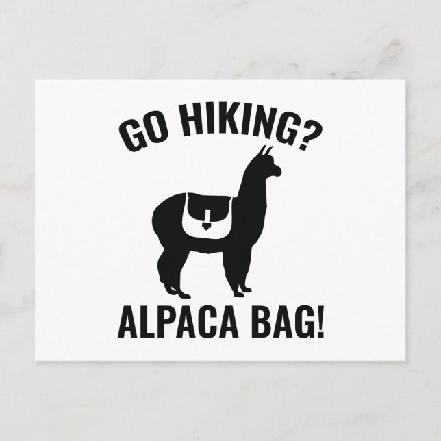 Cartão Postal Ir Andar? Alpaca Bag! (Frente)