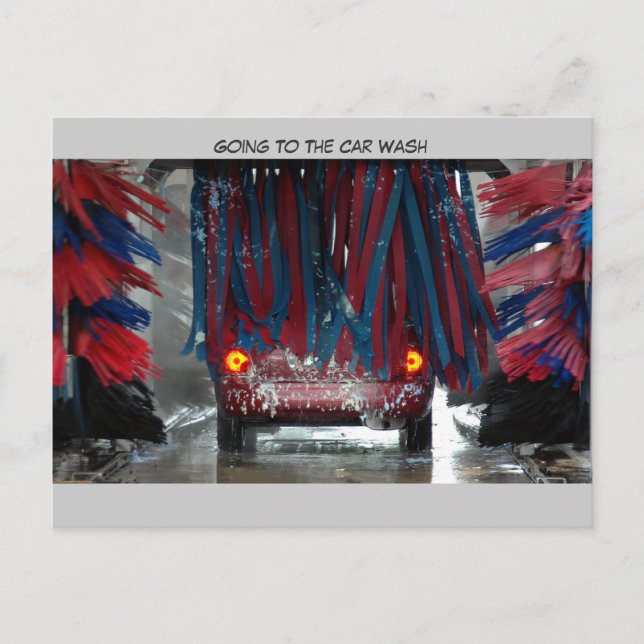 Cartão Postal Ir Para A Lavagem Do Carro (Frente)