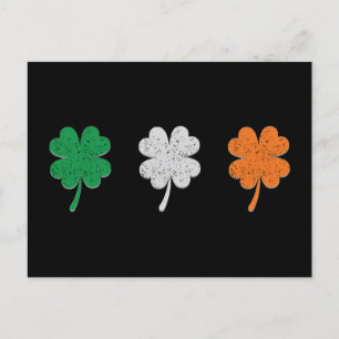 Cartão Postal Ireland Shamrock Clover Flag