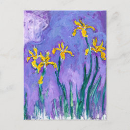 Cartão Postal Íris Amarelos com Nuvem Rosa | Claude Monet |