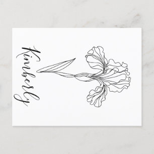 Cartão Postal Íris de fevereiro com nome personalizado Flor de N