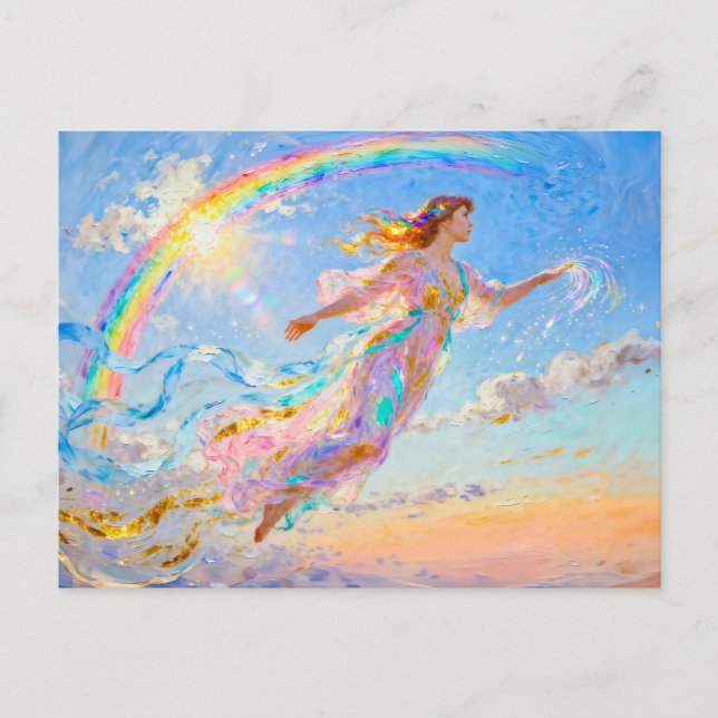Cartão Postal Iris Goddess of the Rainbow from Greek Mythology (Frente)