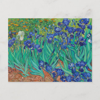 Cartão Postal Irises 1889 by Vincent Van Gogh Fine Art Flowers