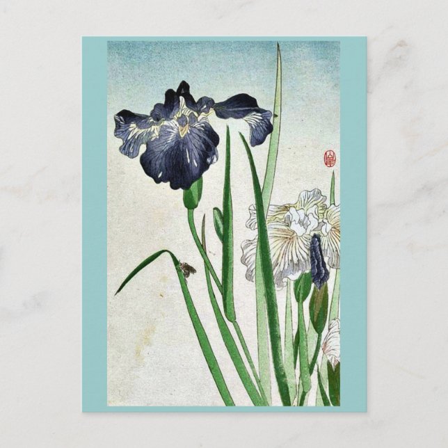 Cartão Postal Irises Ukiyoe (Frente)