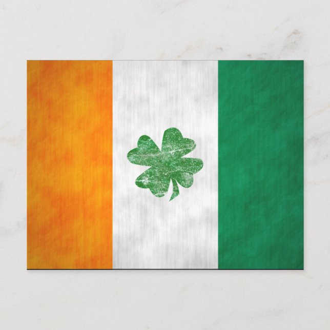 Cartão Postal Irish Flag Shamrock Cards 2 (Frente)