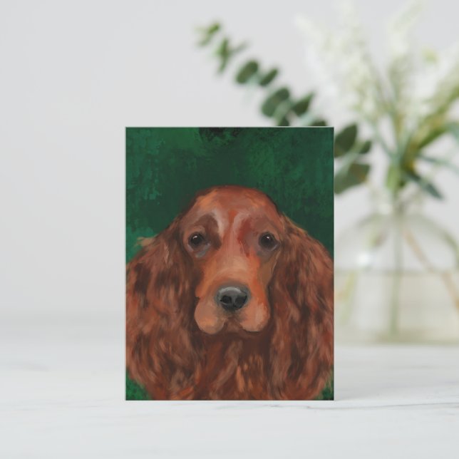 Cartão Postal Irish Red Setter (Em pé/Frente)
