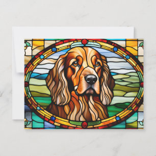 Cartão Postal Irish Setter Stainter Glass