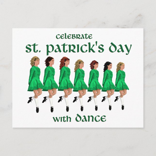 Cartão Postal "Irish Step Dance Celebra a Rua". (Frente)
