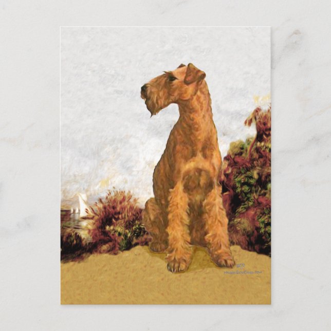 Cartão Postal Irish Terrier Seaside (Frente)