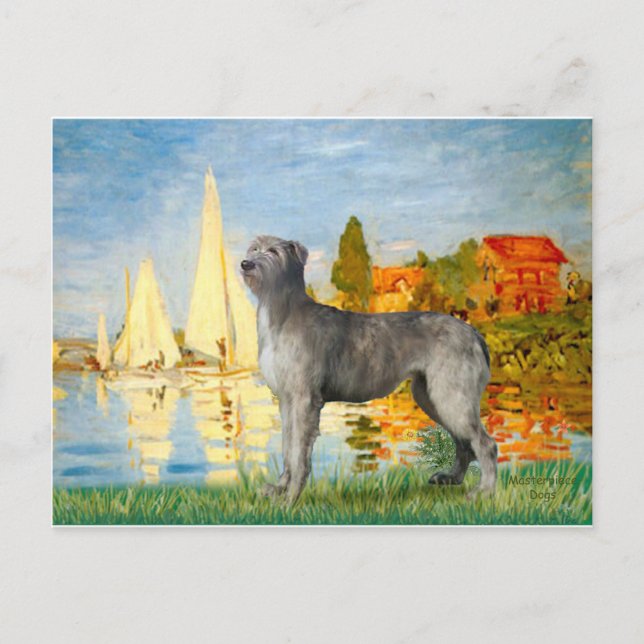 Cartão Postal Irish Wolfhound 2 - Barcos à vela 2 (Frente)