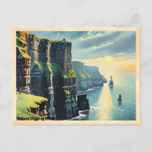 Cartão Postal Irlanda Cliff of Moher Vintage