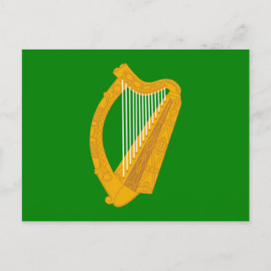 Cartão Postal irlanda green harp flag irlanda