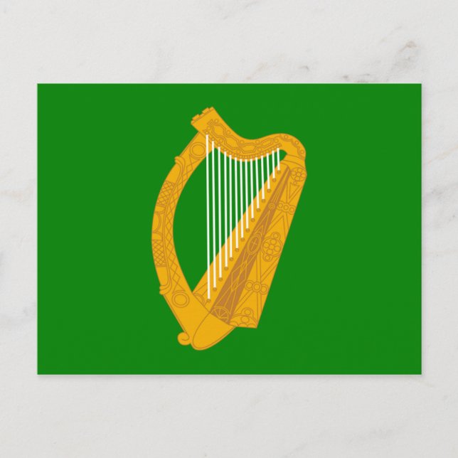 Cartão Postal irlanda green harp flag irlanda (Frente)