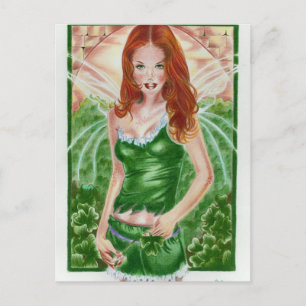 Cartão postal irlandês Fairy Shamrock