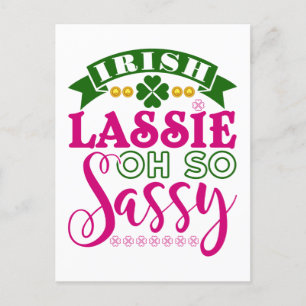 Cartão Postal Irlandês Lassie Oh Tão Sassy Dia de São Patrício