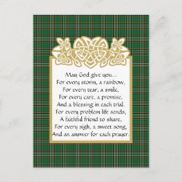 Cartão Postal Irlandês Prayer Celtic Border e Tartan