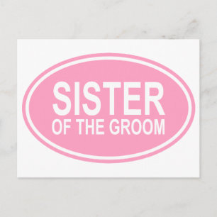 Cartão Postal Irmã do Casamento de Groom, Rosa Oval