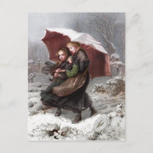 Cartão Postal Irmã no inverno