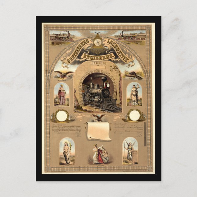 Cartão Postal Irmandade dos Engenheiros Locomotivos (Frente)